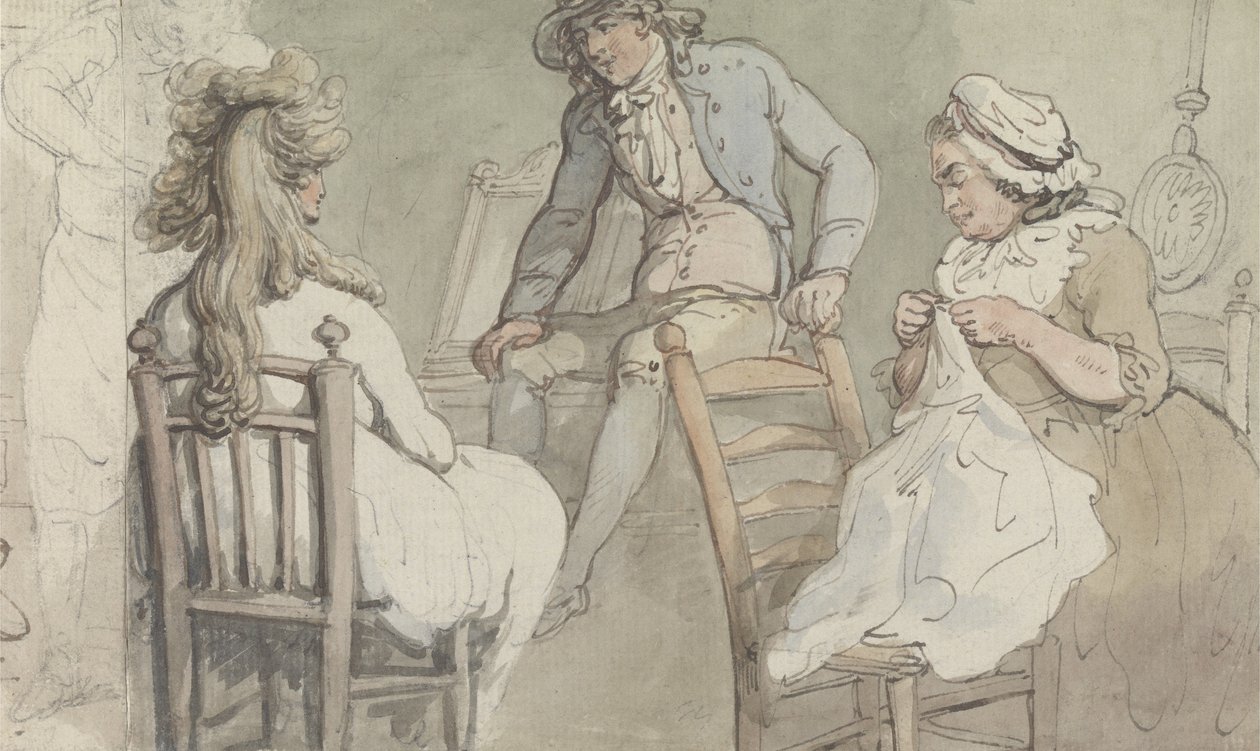 Interiøret i et omkledningsrom med Jack Bannister av Thomas Rowlandson
