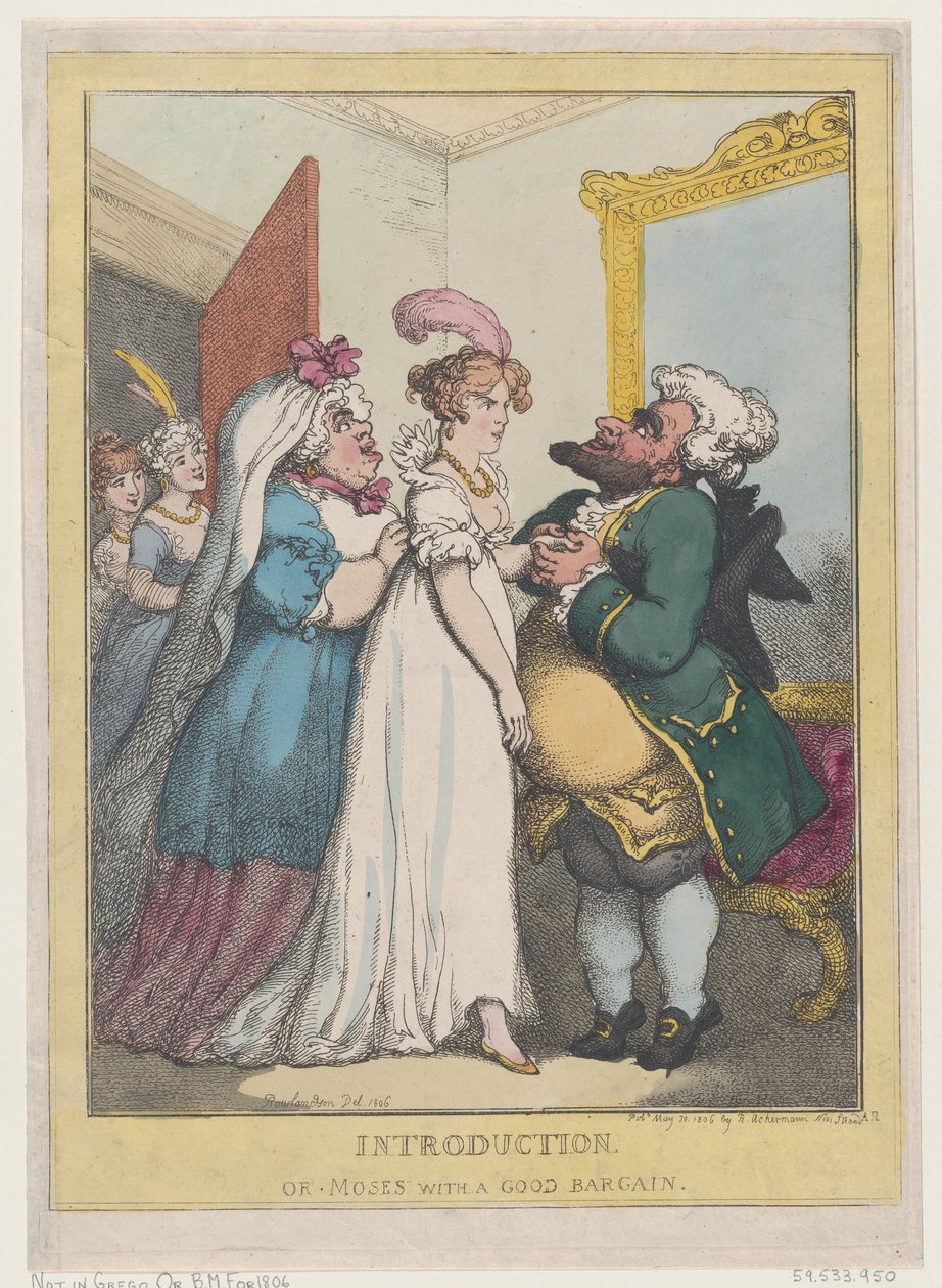 Introduksjon, eller Moses med en god handel, 23. juli 1806., 23. juli 1806. av Thomas Rowlandson