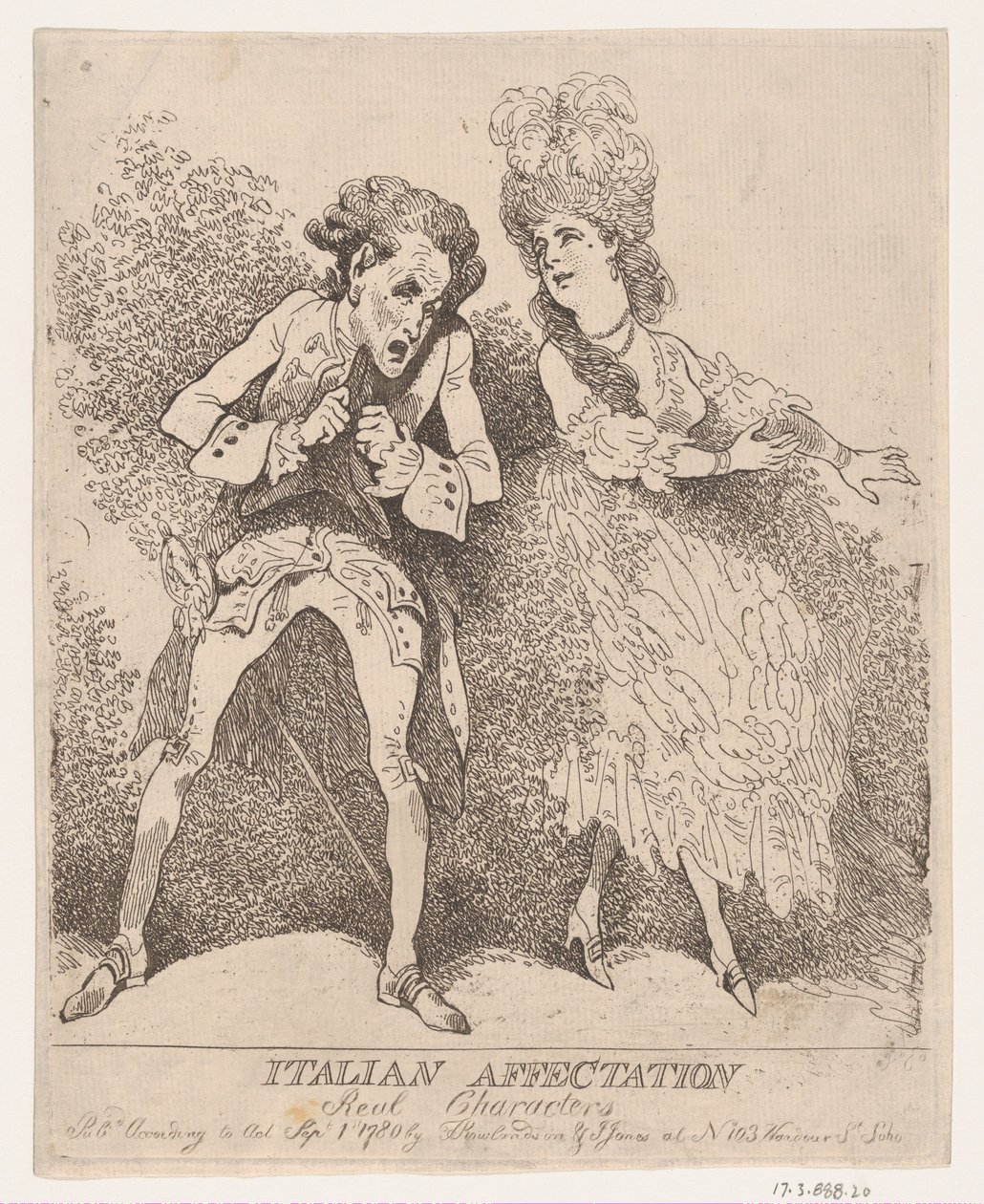 Italiensk kjærlighet, ekte karakterer, 1. september 1780., 1. september 1780. av Thomas Rowlandson