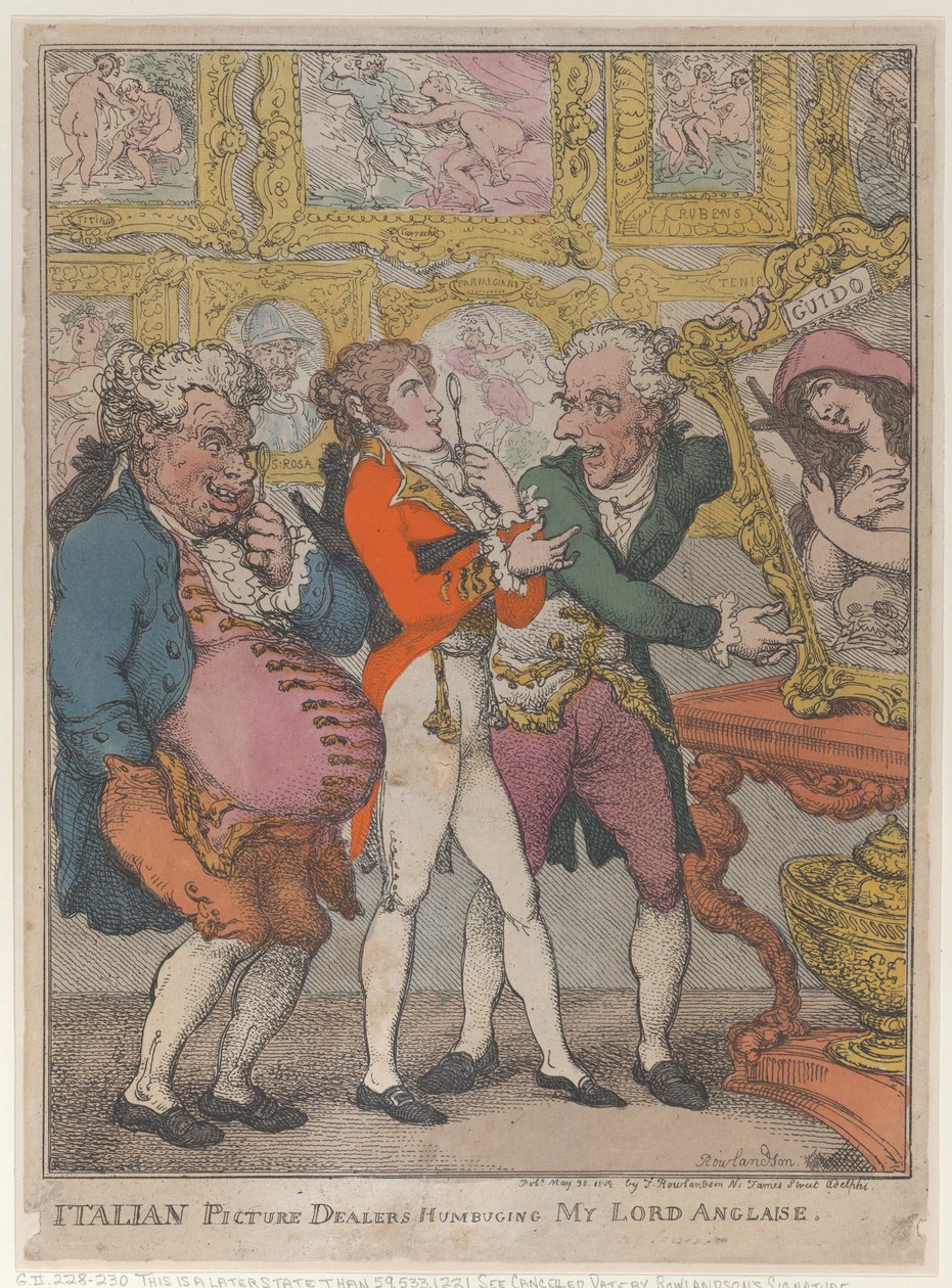 Italienske bildeforhandlere Humbugging My Lord Anglaise, 30. mai 1812., 30. mai 1812. av Thomas Rowlandson