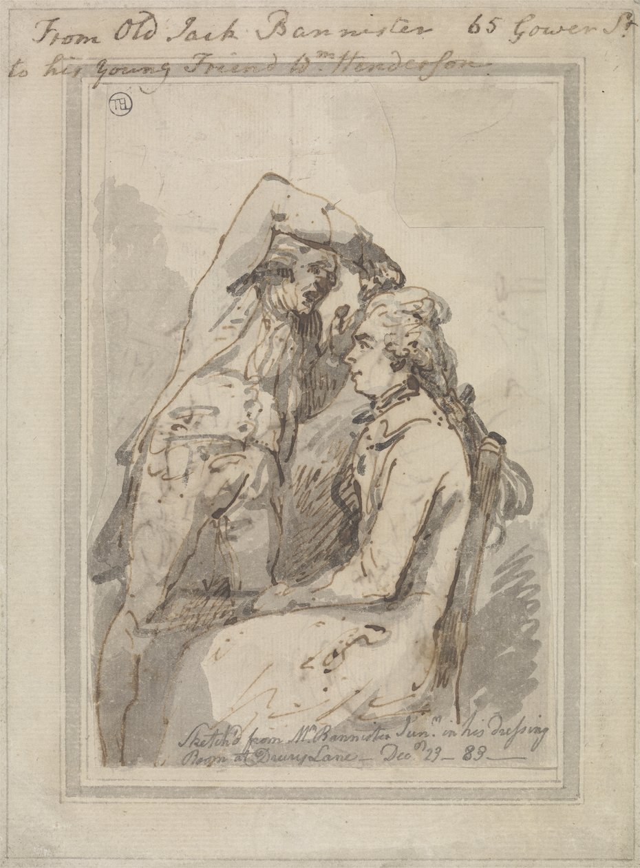 John Bannister i garderoben hans på Drury Lane av Thomas Rowlandson
