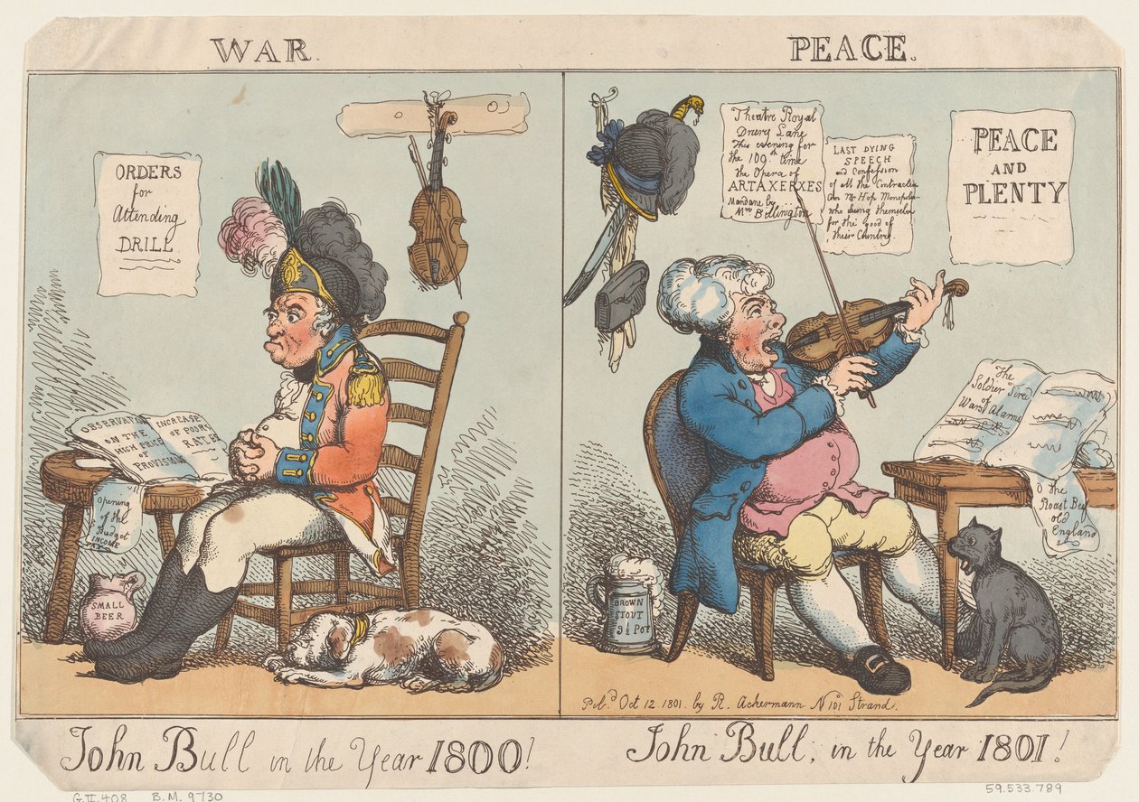 John Bull i år 1800! John Bull i året 1801!, 12. oktober 1801., 12. oktober 1801. av Thomas Rowlandson