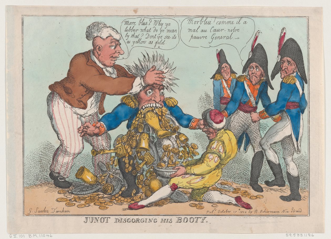 Junot Disgorging His Booty, 17. oktober 1808., 17. oktober 1808. av Thomas Rowlandson
