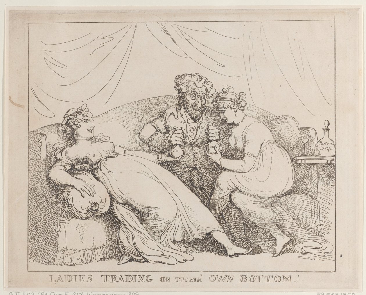 Kvinner som handler med sin egen bakdel av Thomas Rowlandson