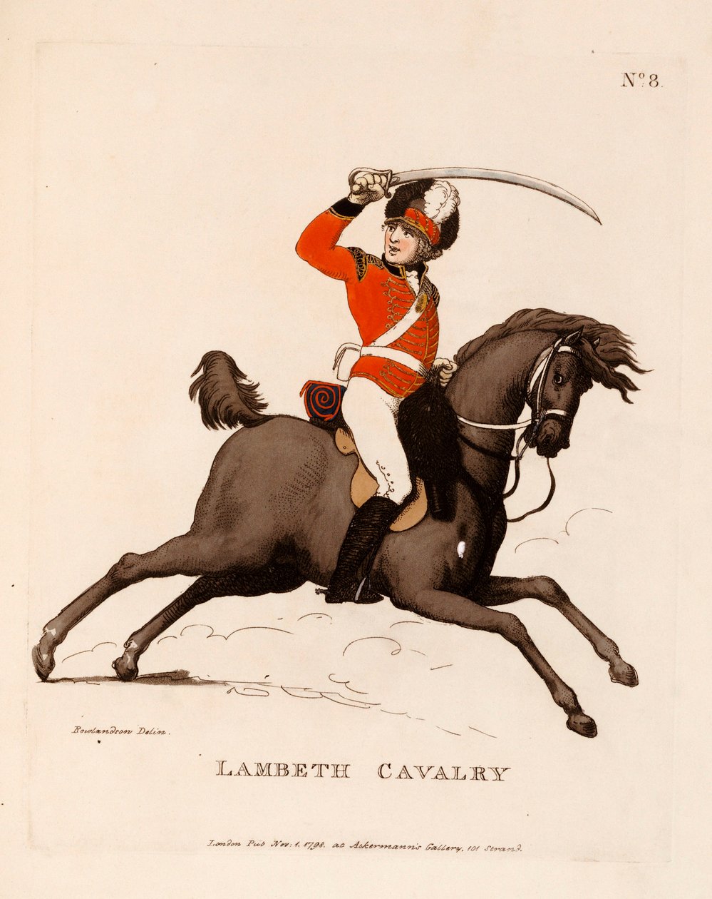 Lambeth Cavalry, fra "Loyal Volunteers of London and Environs", 1798-99 av Thomas Rowlandson
