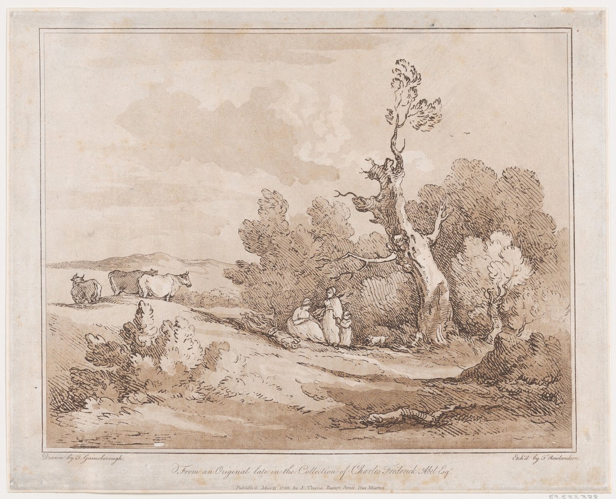 Landskap med figurer som samler tre under knudrete trær, 21. mai 1789., 21. mai 1789. av Thomas Rowlandson