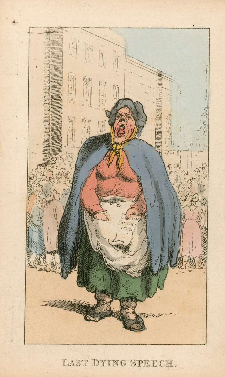 Den siste døende tale (farget gravering) av Thomas Rowlandson