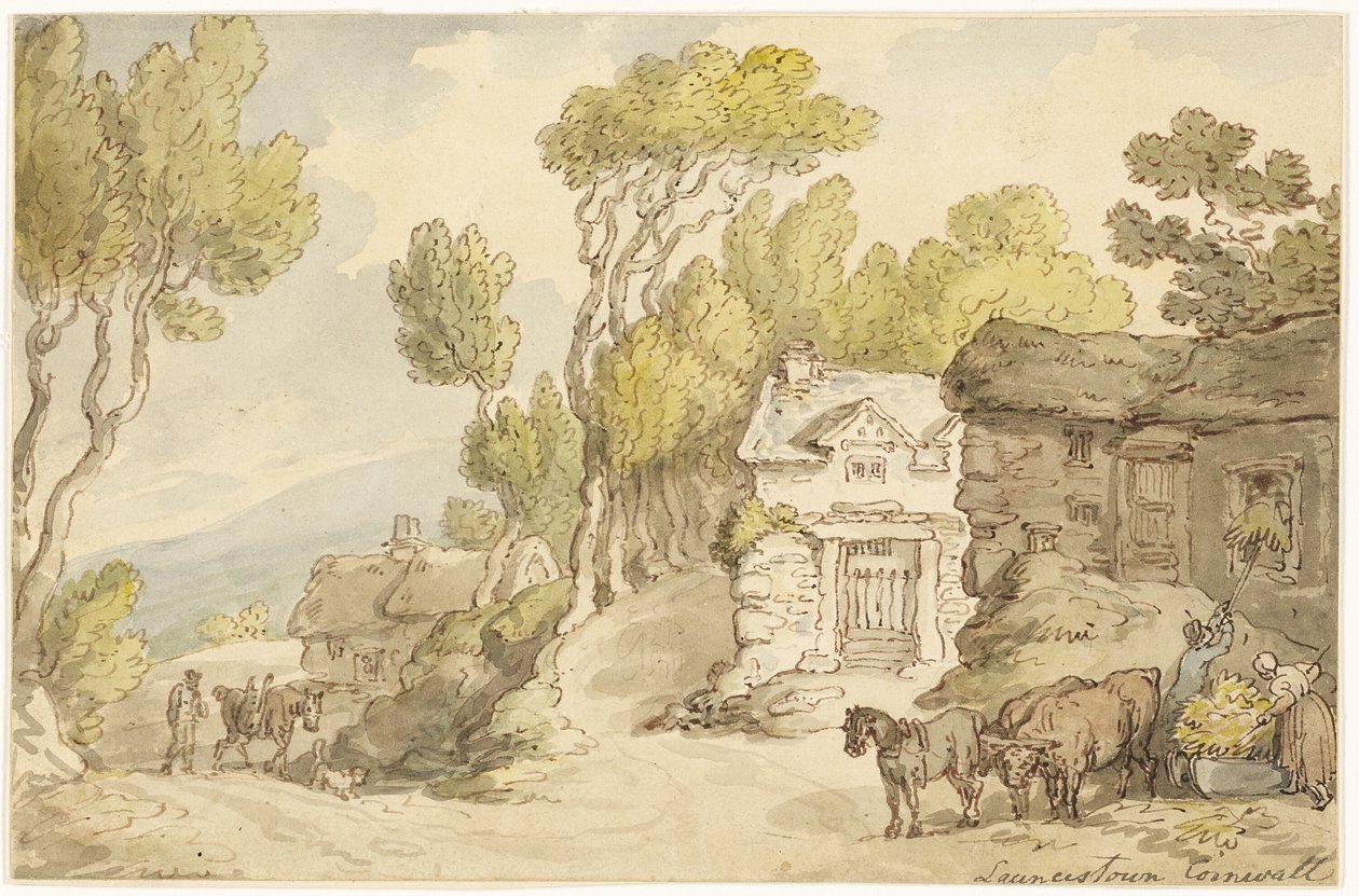 Launcetown Cornwall av Thomas Rowlandson