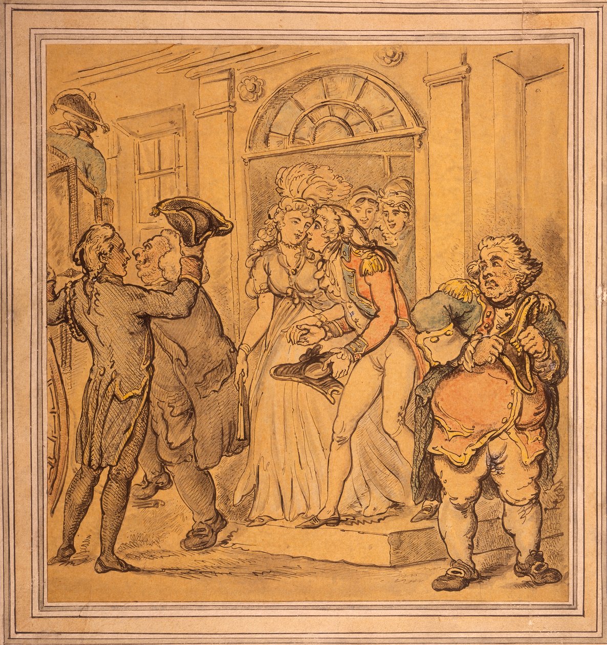 Avreise etter en fest, slutten av 1700-begynnelsen av 1800-tallet av Thomas Rowlandson