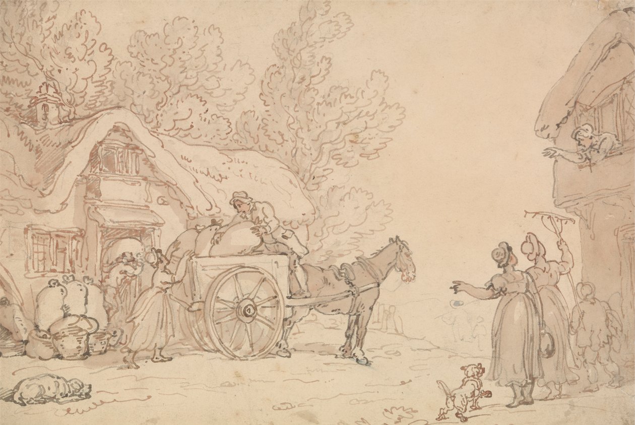 Laster sekker i en vogn av Thomas Rowlandson