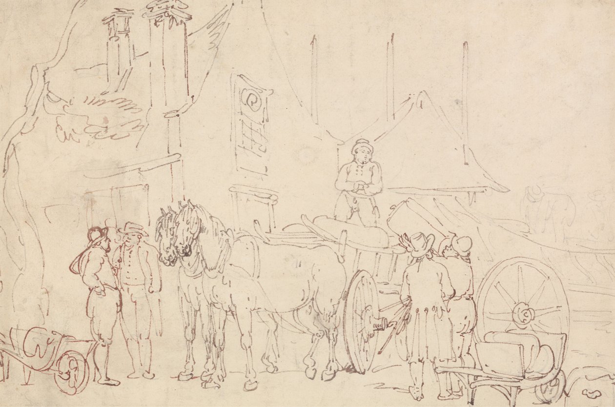Lasting av en vogn av Thomas Rowlandson