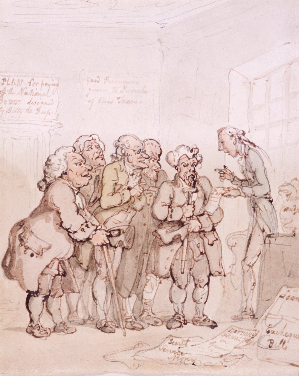 Lånekontraktører, slutten av 1700-begynnelsen av 1800-tallet av Thomas Rowlandson
