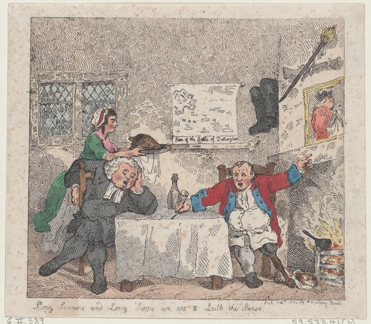 Lange prekener og lange beleiringer er egnet til å lulle sansene, 11. februar 1783., 11. februar 1783. av Thomas Rowlandson