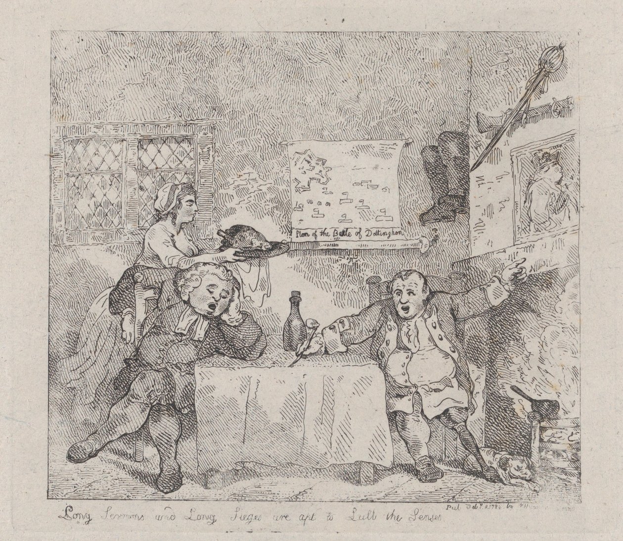 Lange prekener og lange beleiringer er egnet til å lulle sansene, 11. februar 1783., 11. februar 1783. av Thomas Rowlandson