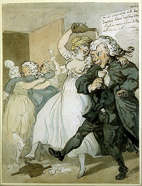 Kjærlighet og lov (akvarell på papir) av Thomas Rowlandson