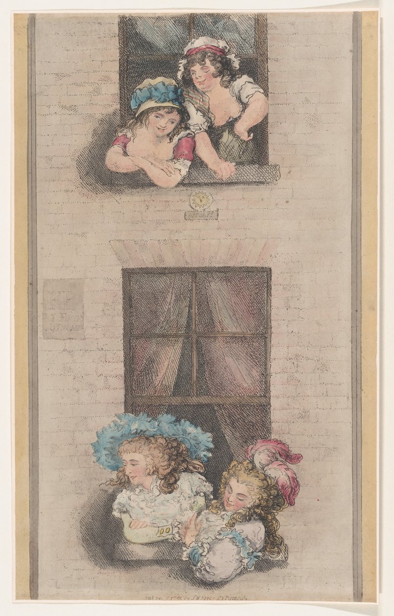 Tjenestepiker og elskerinner, 1. desember 1791., 1. desember 1791. av Thomas Rowlandson