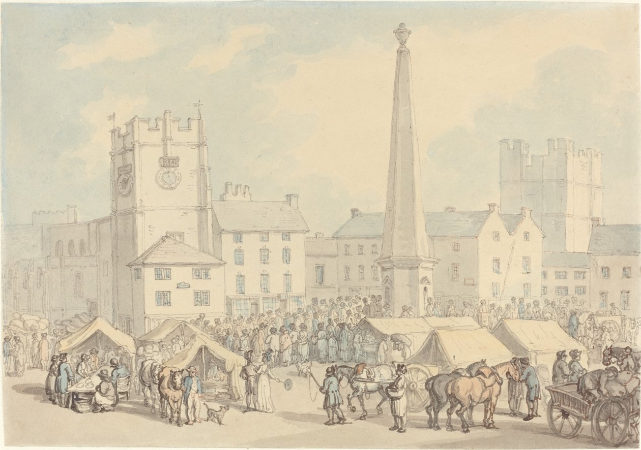 Markedsdag på Richmond i Yorkshire av Thomas Rowlandson