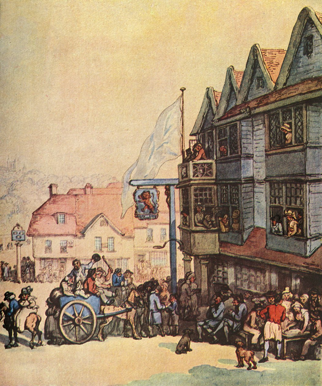 Markedsdag utenfor den gamle røde løven i Greenwich, 1938 av Thomas Rowlandson