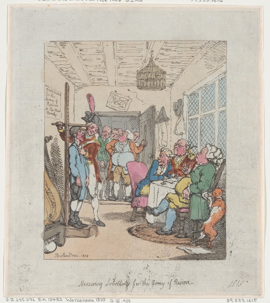 Målesubstitutter for Army of Reserve, 1805., 1805. av Thomas Rowlandson