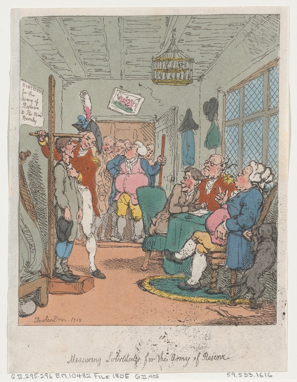 Målesubstitutter for Army of Reserve, 1815., 1815. av Thomas Rowlandson