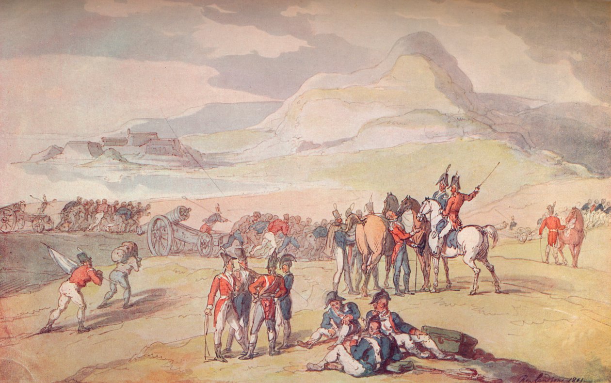 Militærscene: Landing Troops and Guns., 1801. 1914 av Thomas Rowlandson