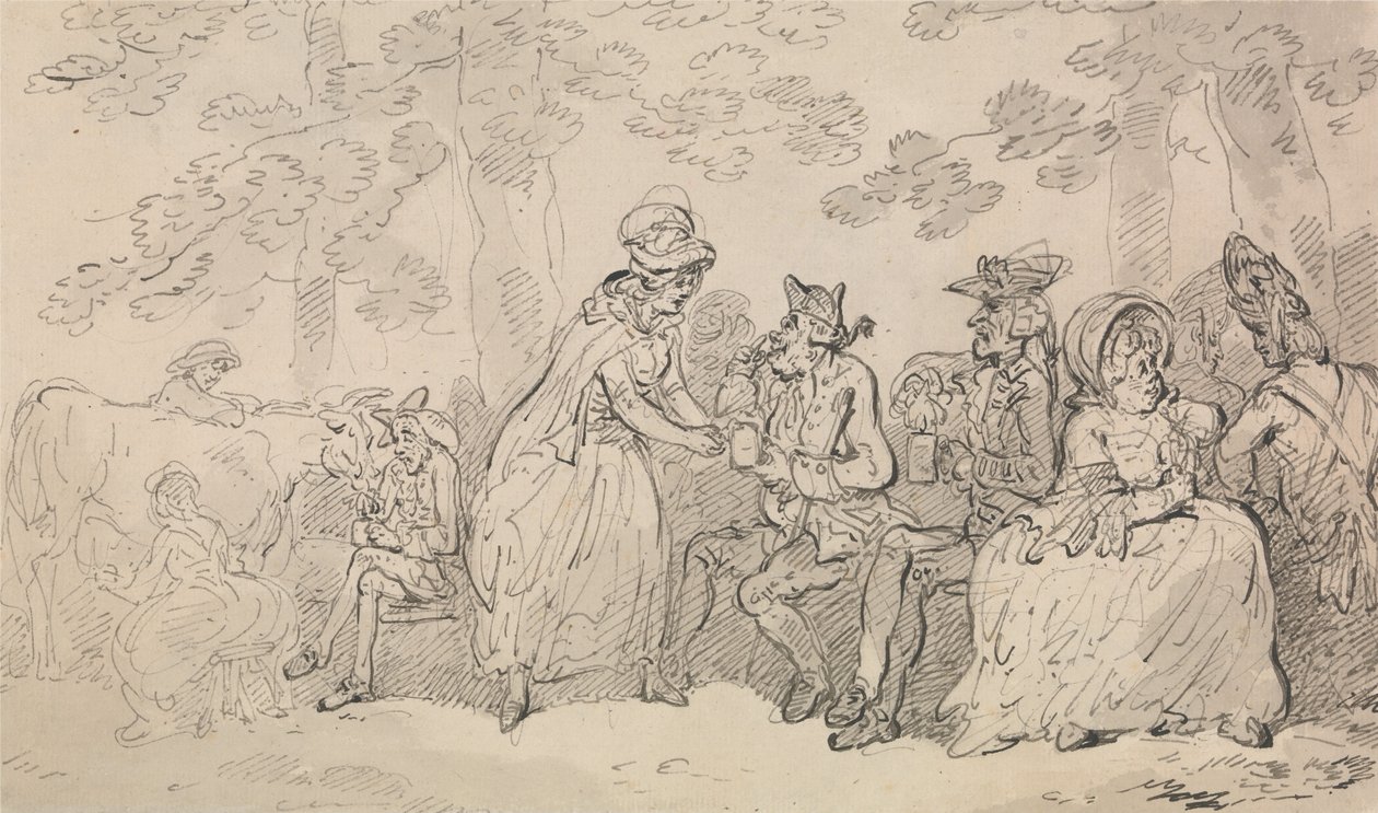 Melkepiker og herrer i St. James’s Park av Thomas Rowlandson