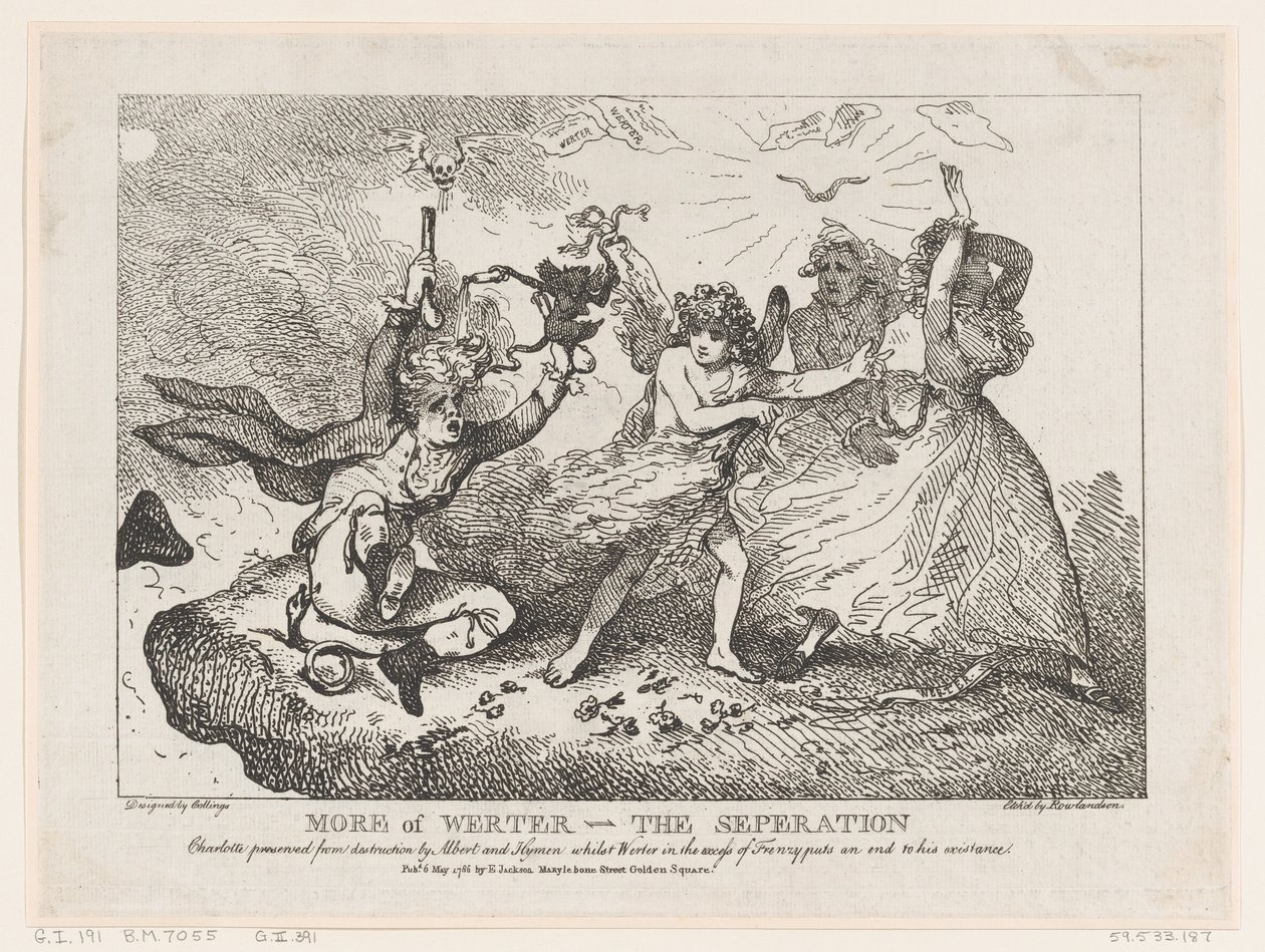 Mer av Werther-The Separation: Charlotte Preserved from Destruction av Albert og ..., 6. mai 1786. av Thomas Rowlandson