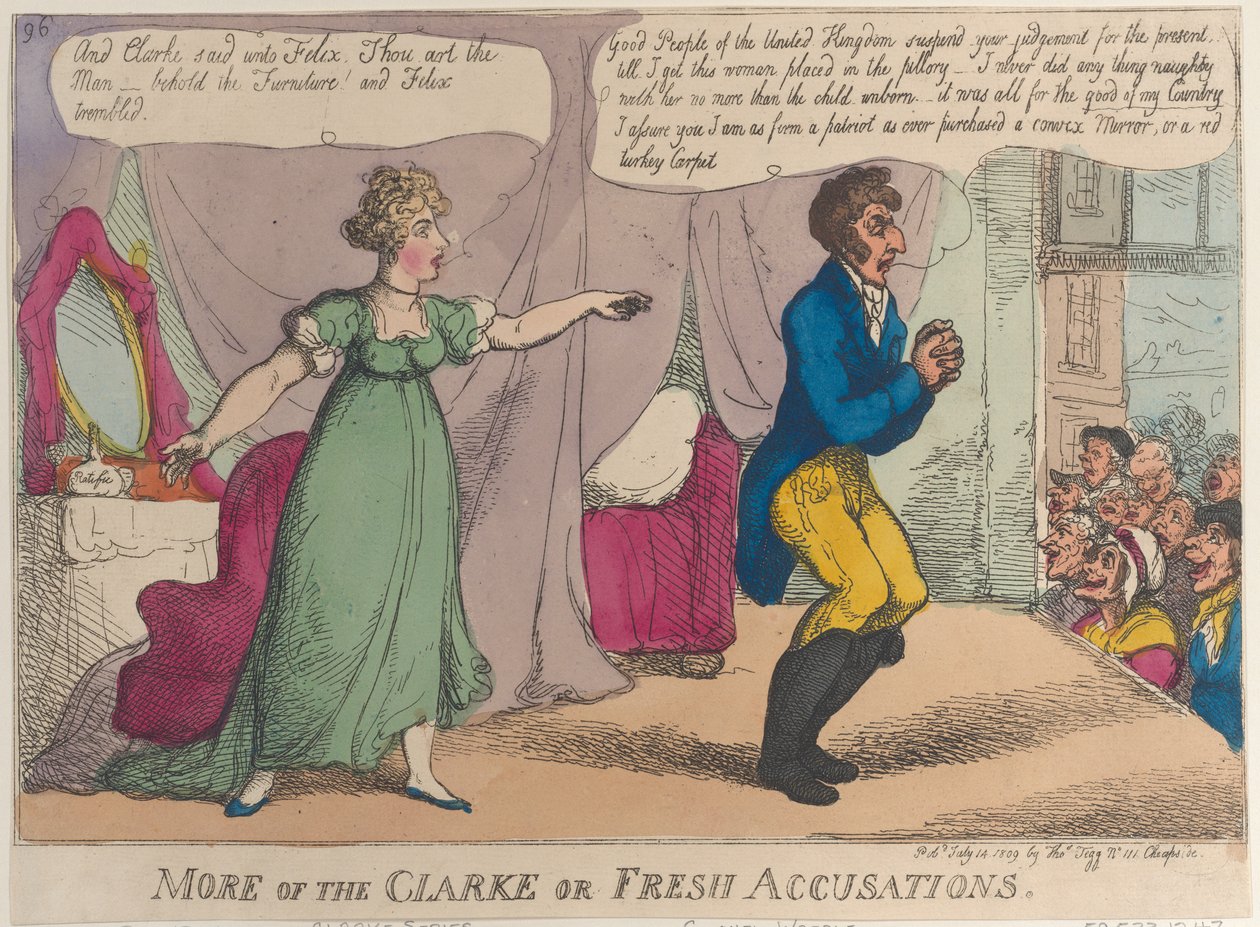 Flere av Clarke eller Fresh Accusations, 14. juli 1809., 14. juli 1809. av Thomas Rowlandson