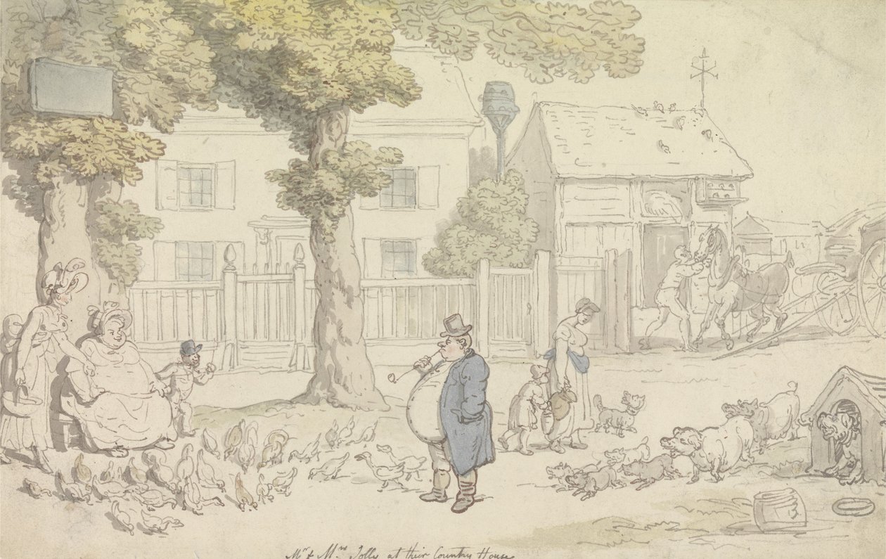 Herr og fru Jolly på landstedet sitt av Thomas Rowlandson