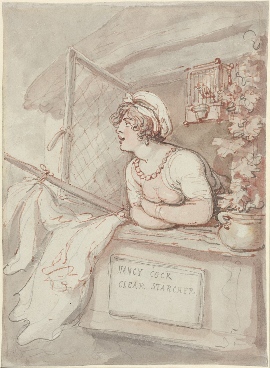 Nancy Cock - stiverske med klar stivelse av Thomas Rowlandson