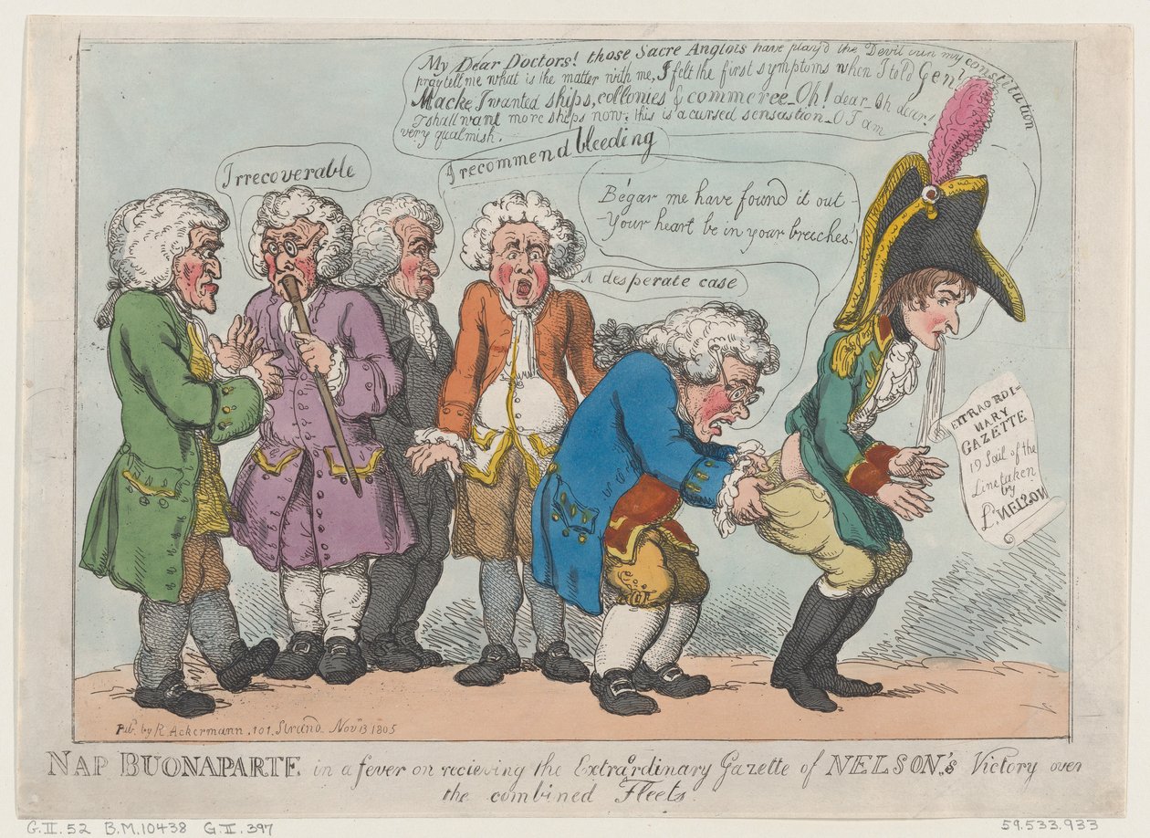 Nap Buonaparte i feber ved å motta den ekstraordinære Gazette of Nelson
