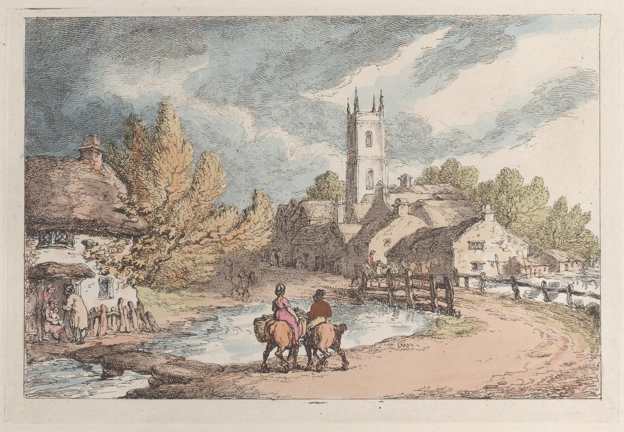 I nærheten av Helston, Cornwall, fra «Views in Cornwall» av Thomas Rowlandson