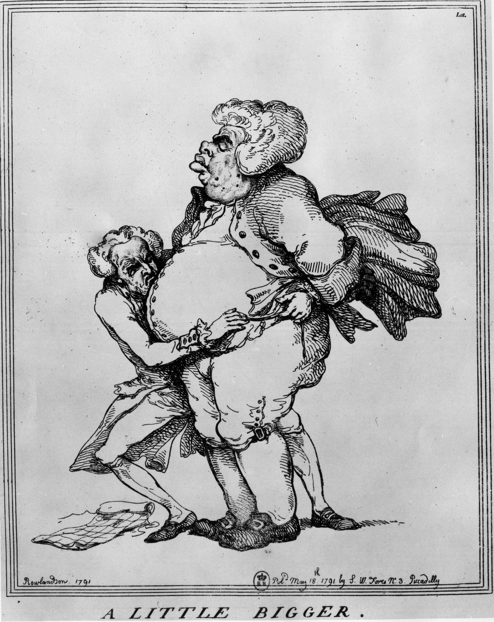 Fedme: A Little Bigger - Tegning av Thomas Rowlandson (1756-1827) av Thomas Rowlandson