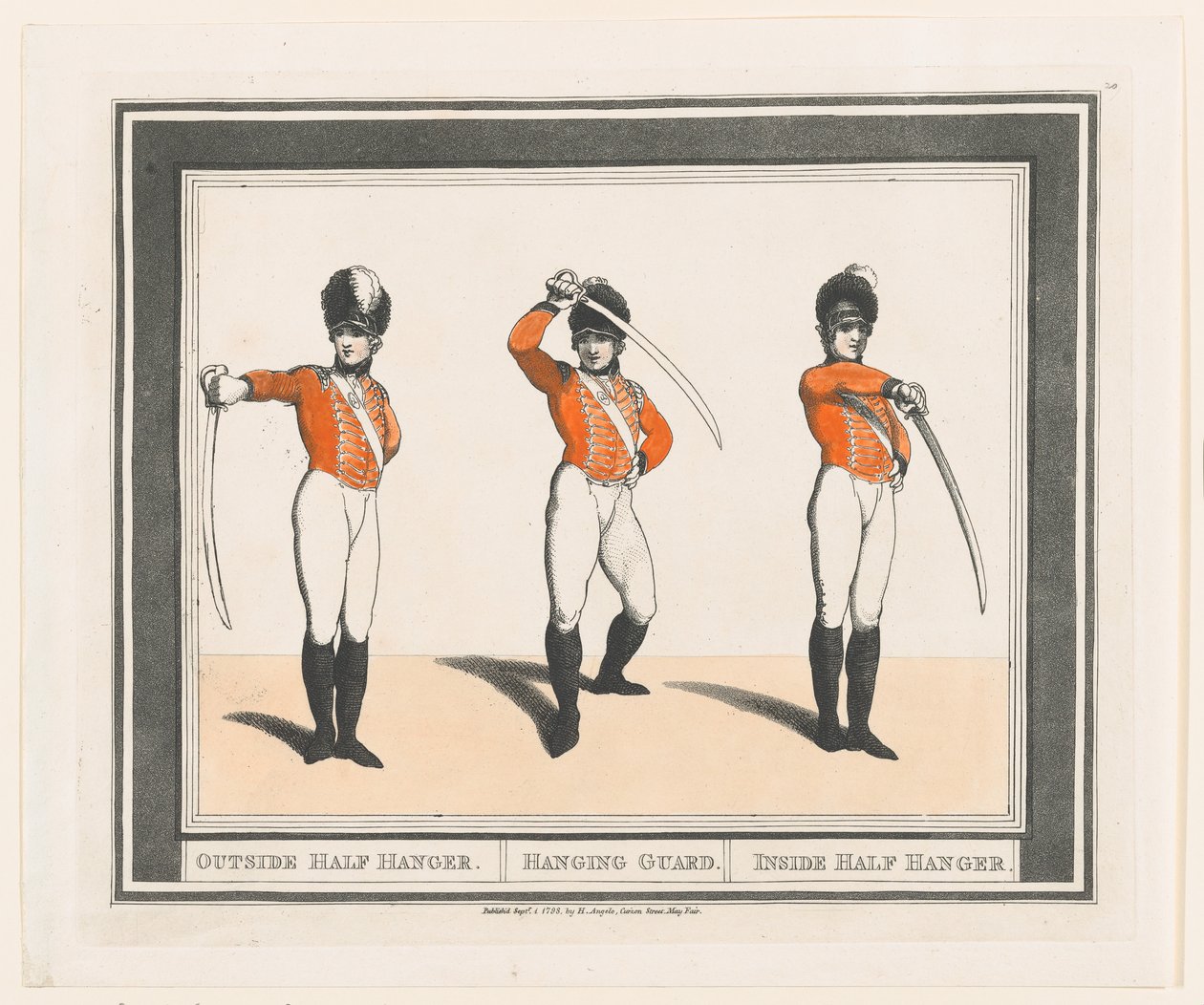 Utvendig halvhenger, hengende vakt, innvendig halvhenger, 1. september 1798., 1. september 1798. av Thomas Rowlandson