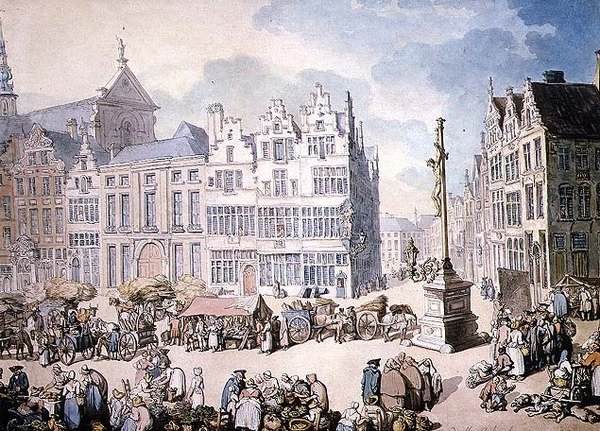 Place de Mer, Antwerpen av Thomas Rowlandson