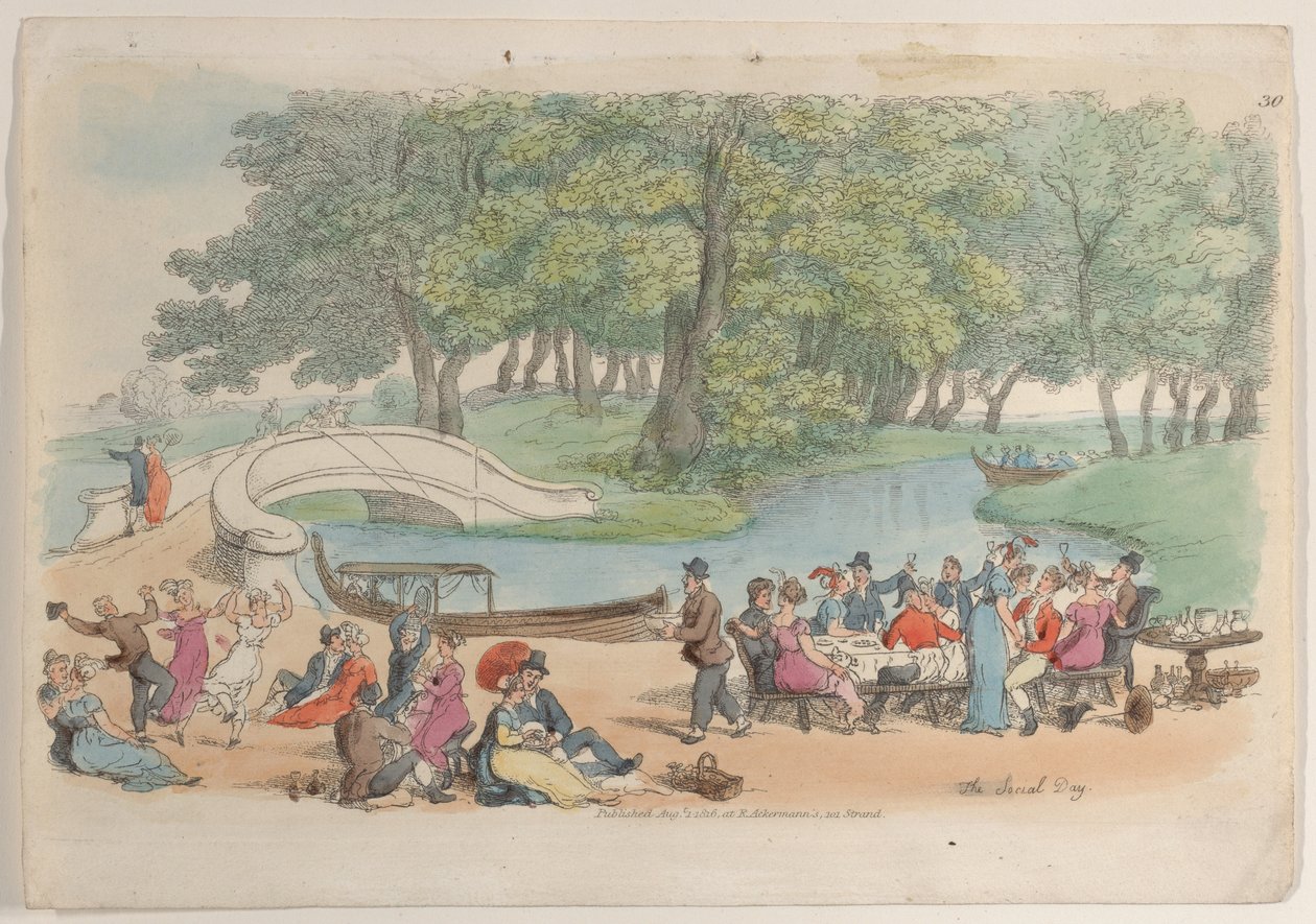 Plate 30: The Social Day, fra World in Miniature, 1816., 1816. av Thomas Rowlandson