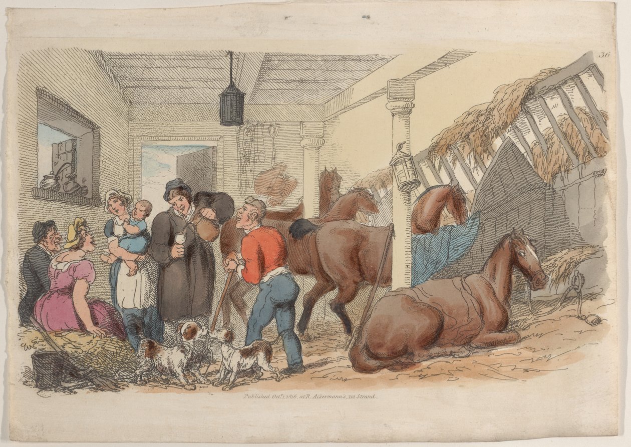 Plate 36, fra World in Miniature, 1816., 1816. av Thomas Rowlandson