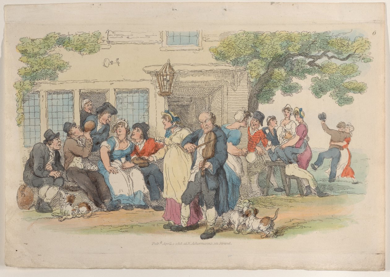 Plate 6: Ale-House Door, fra World in Miniature, 1816., 1816. av Thomas Rowlandson