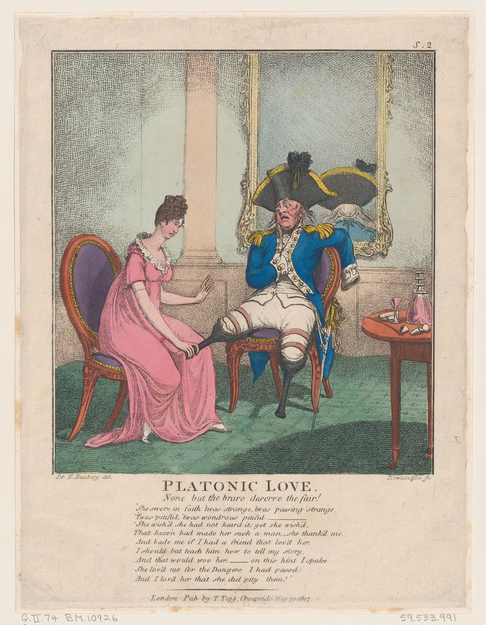 Platonisk kjærlighet, 30. mai 1807., 30. mai 1807. av Thomas Rowlandson