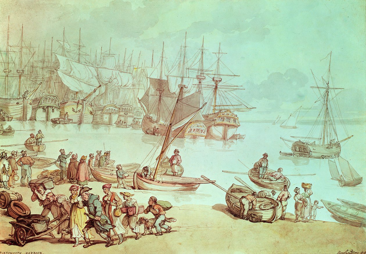 Portsmouth havn av Thomas Rowlandson