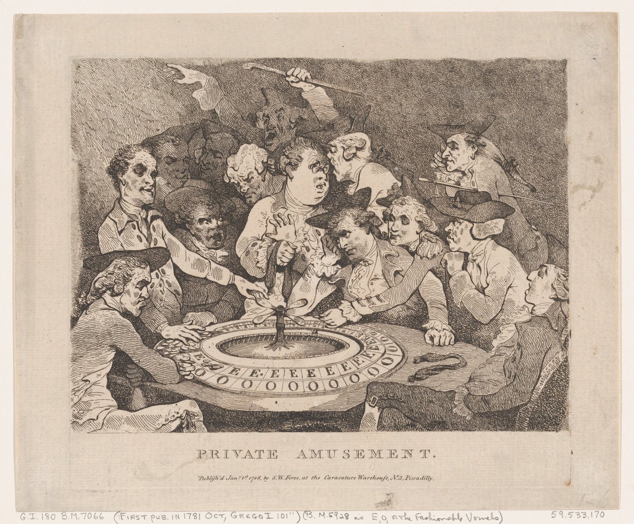 Privat fornøyelse, 1. januar 1786., 1. januar 1786. av Thomas Rowlandson
