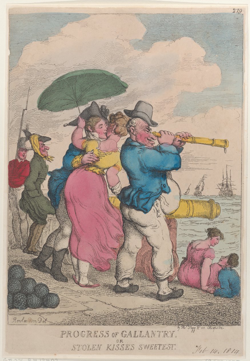 Progress of Gallantry or Stolen Kisses Sweetest, 14. februar 1814., 14. februar 1814. av Thomas Rowlandson