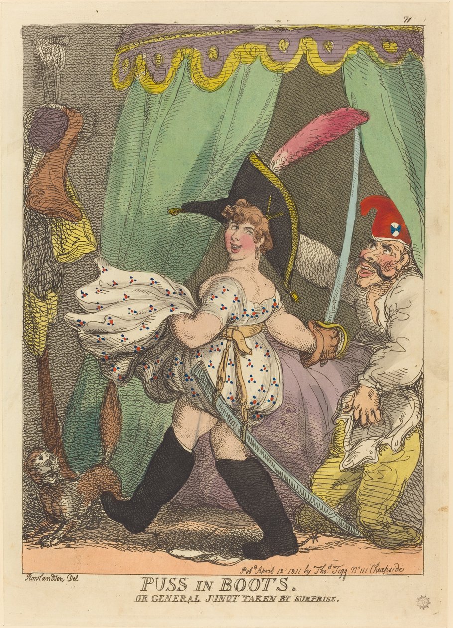 Puss in Boots, eller General Junot tatt av Surprise av Thomas Rowlandson