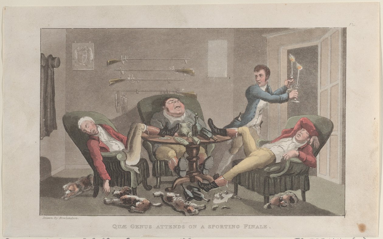 Quae Genus deltar på en sportslig finale, fra The History of Johnny Quae Genu..., 1. desember 1821. av Thomas Rowlandson