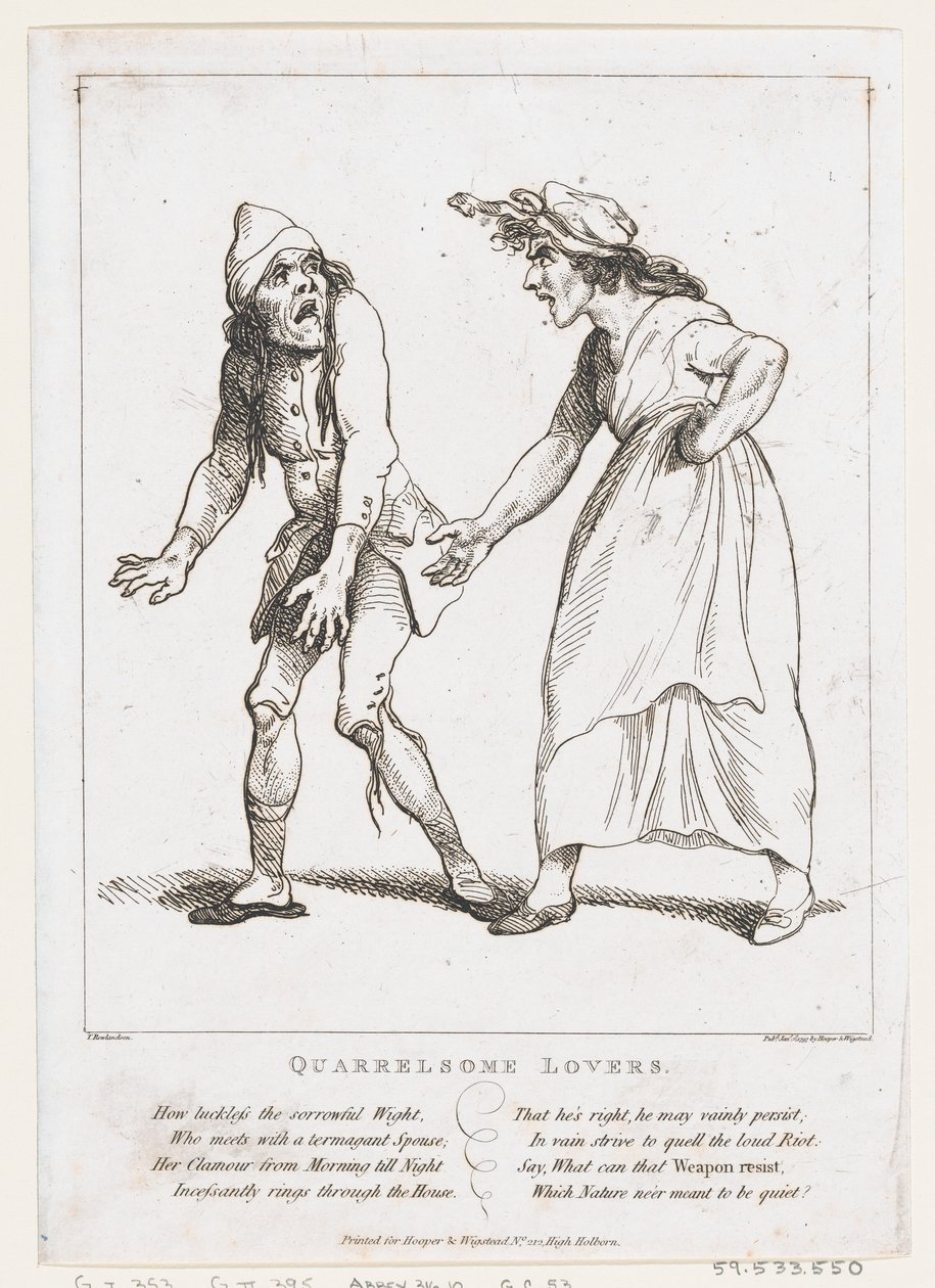 Stridende elskere, 2. januar 1797., 2. januar 1797. av Thomas Rowlandson