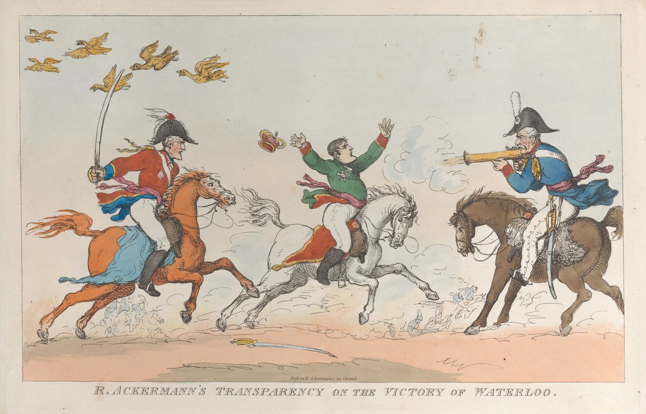 R. Ackermanns Transparency on the Victory of Waterloo, 1. juni 1815., 1. juni 1815. av Thomas Rowlandson