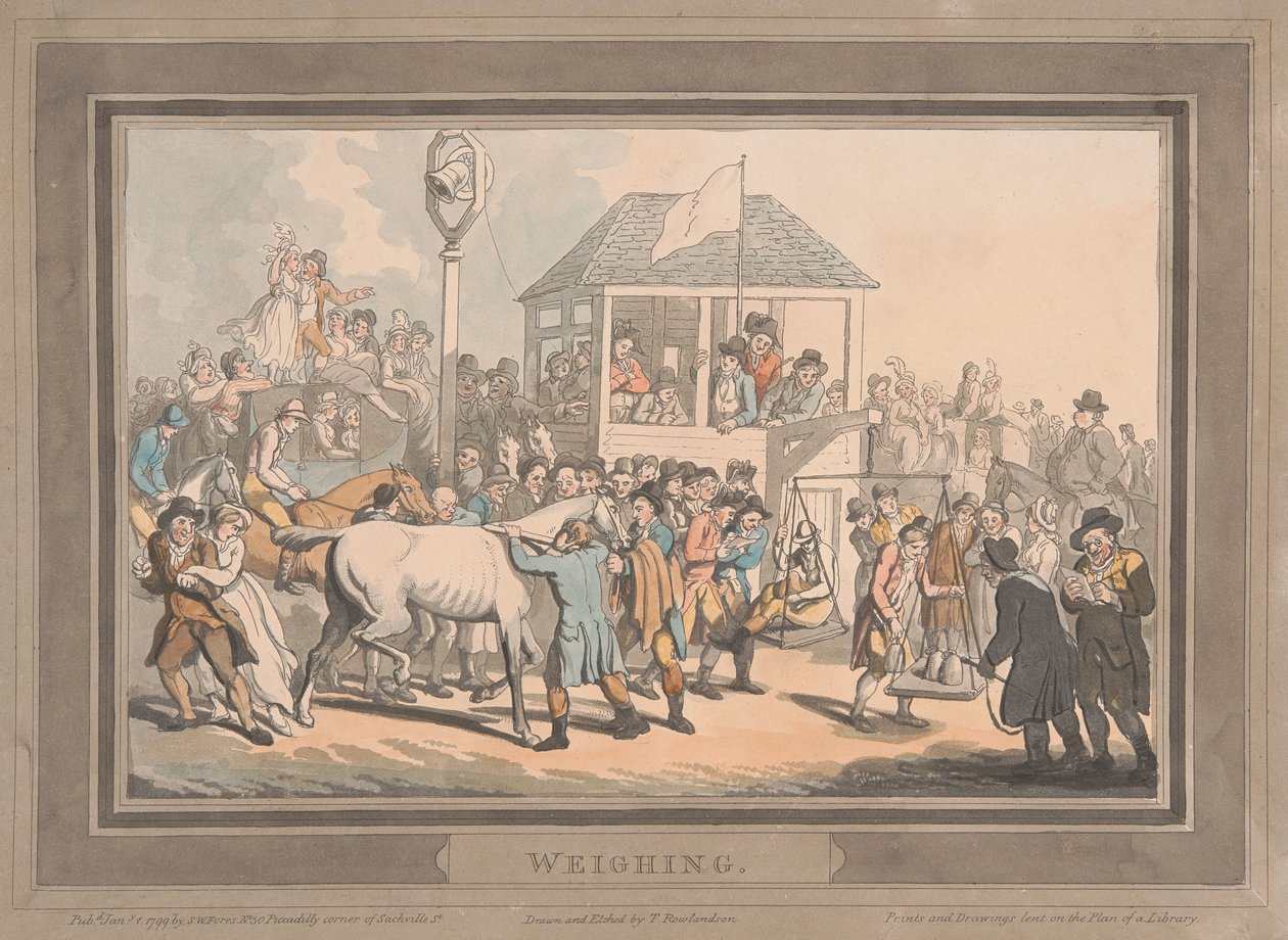 Racing [sett med seks]:  2. Vekting av Thomas Rowlandson