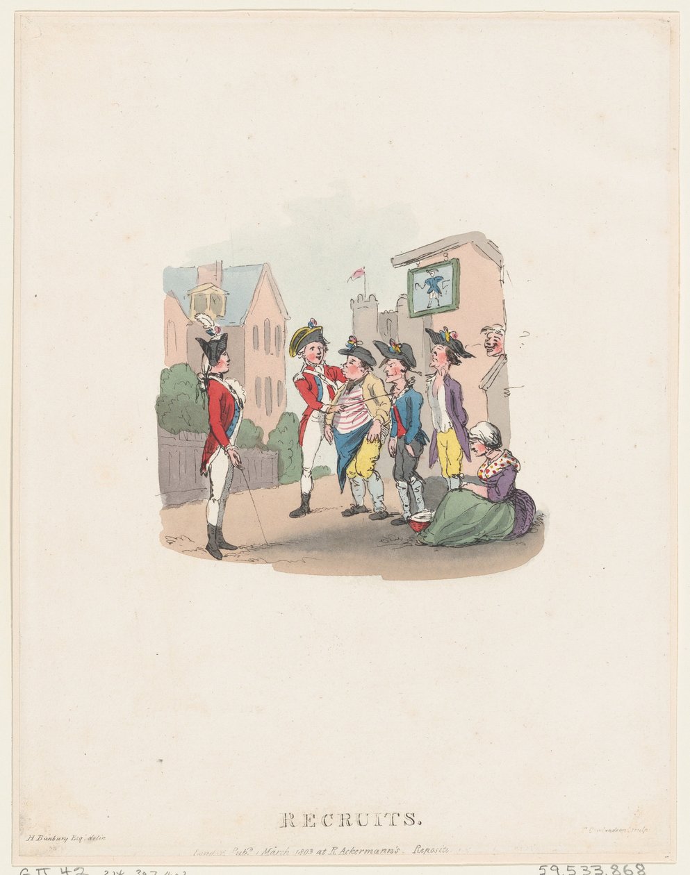 Rekrutter, 1. mars 1803., 1. mars 1803. av Thomas Rowlandson
