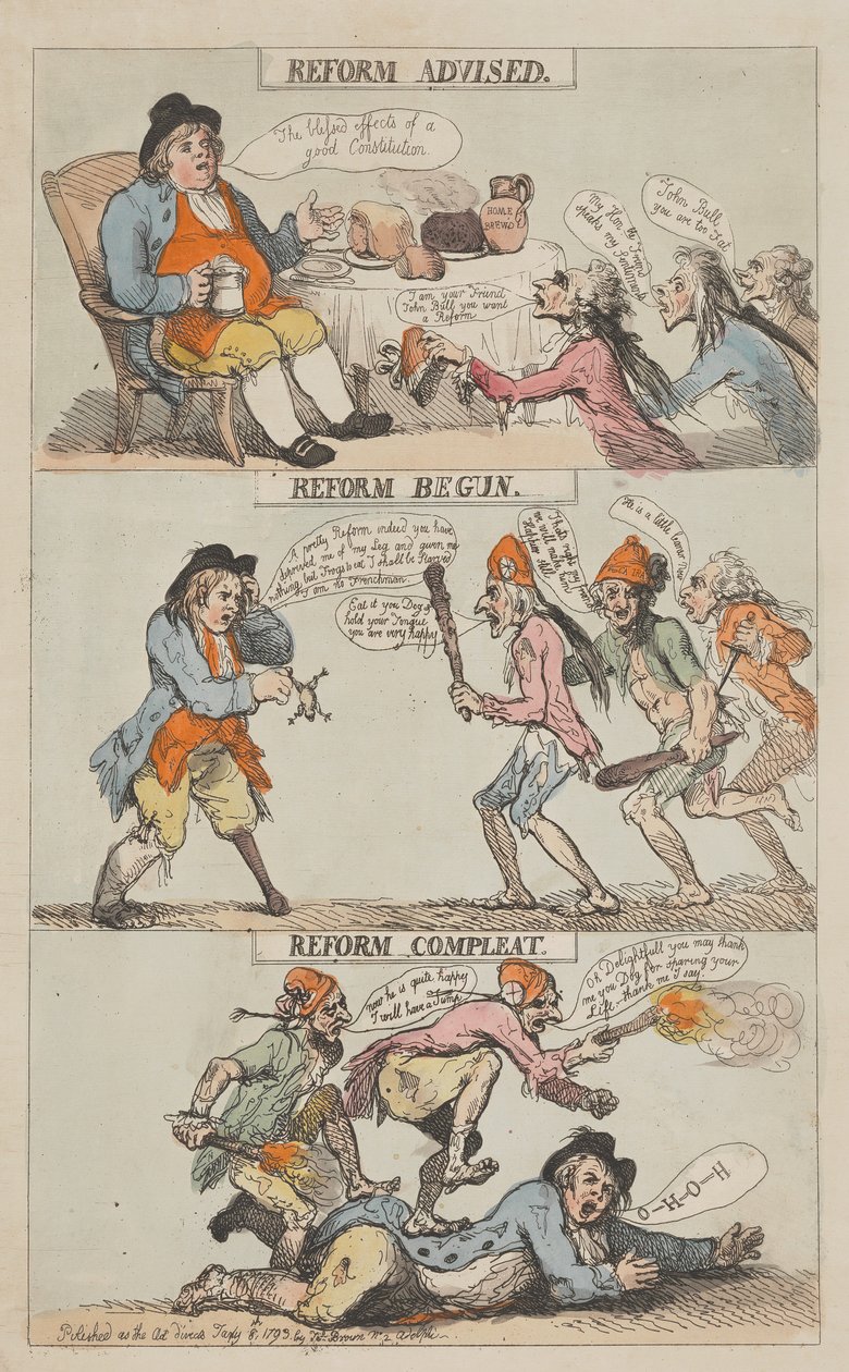 Reform anbefalt – Reform igangsatt – Reform fullført (Fullført) av Thomas Rowlandson