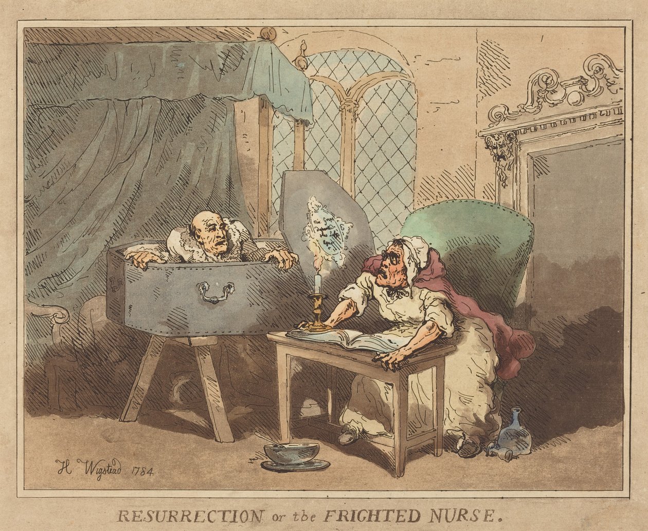 Oppstandelsen, eller Den skremte sykepleieren av Thomas Rowlandson
